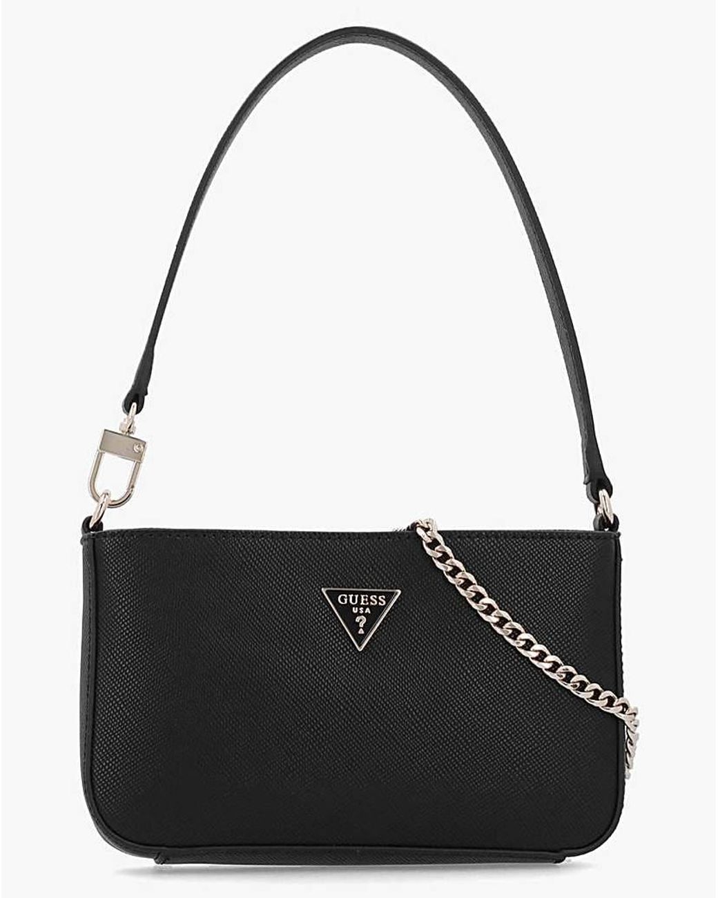 Guess Black Noelle Ii Mini Top Zip Shoulder