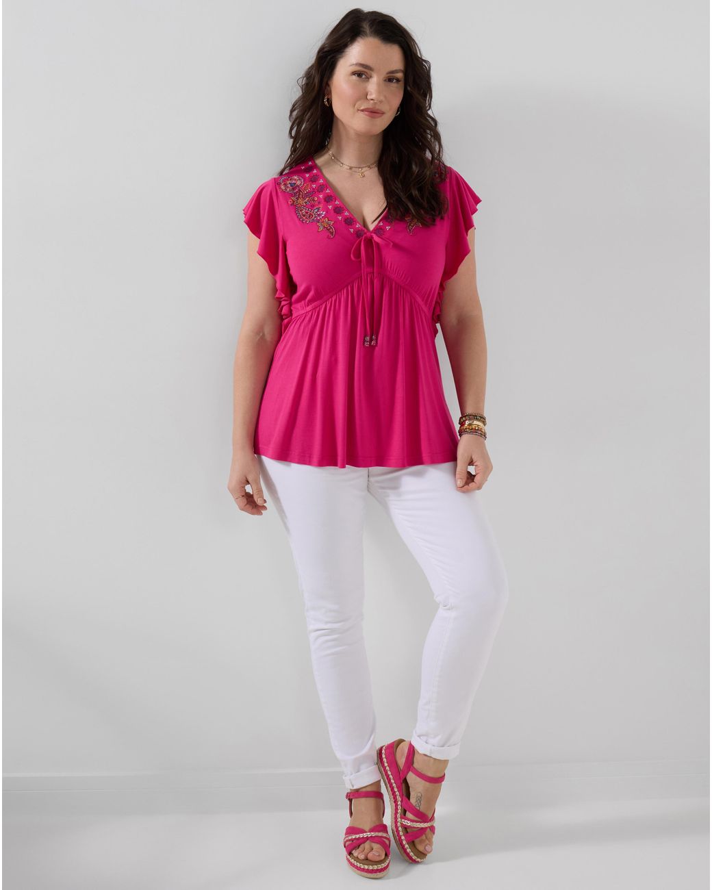 Joe Browns Pink Emily Embroidered Jersey