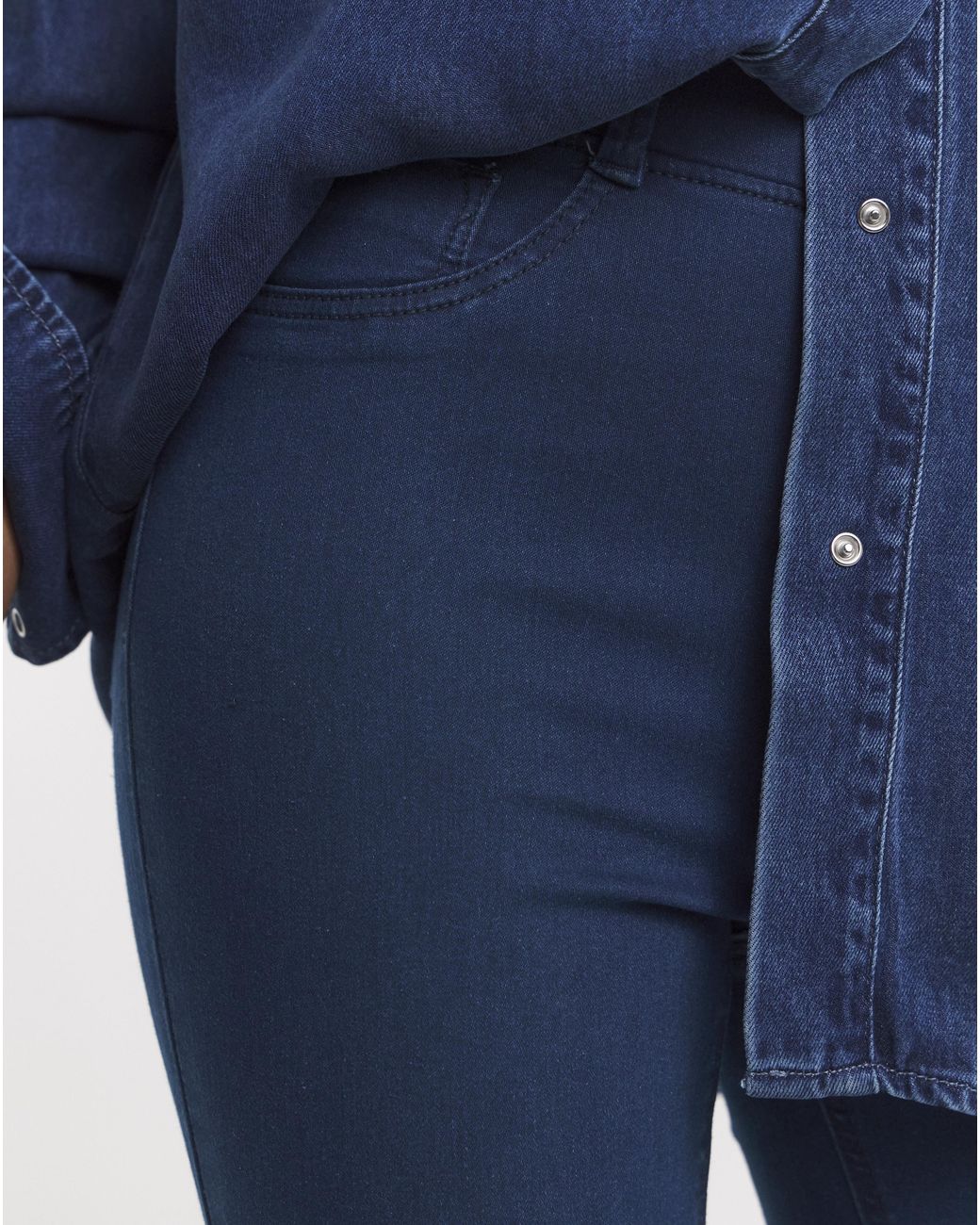 Simply Be Blue Dark Slim Pull On Jeggings