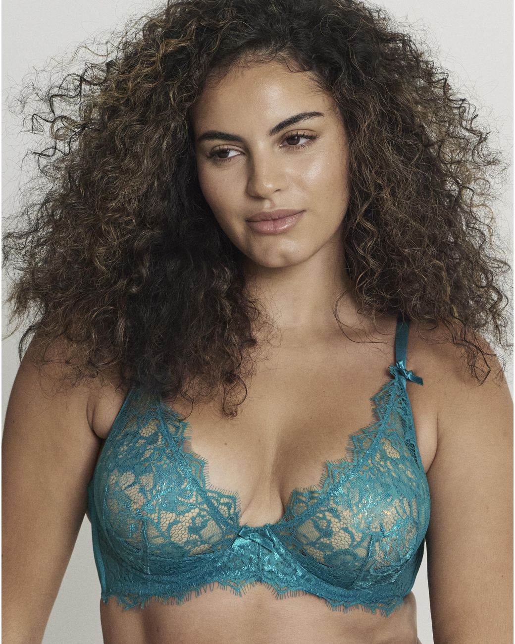 Figleaves Blue Pulse Underwired Plunge Bra