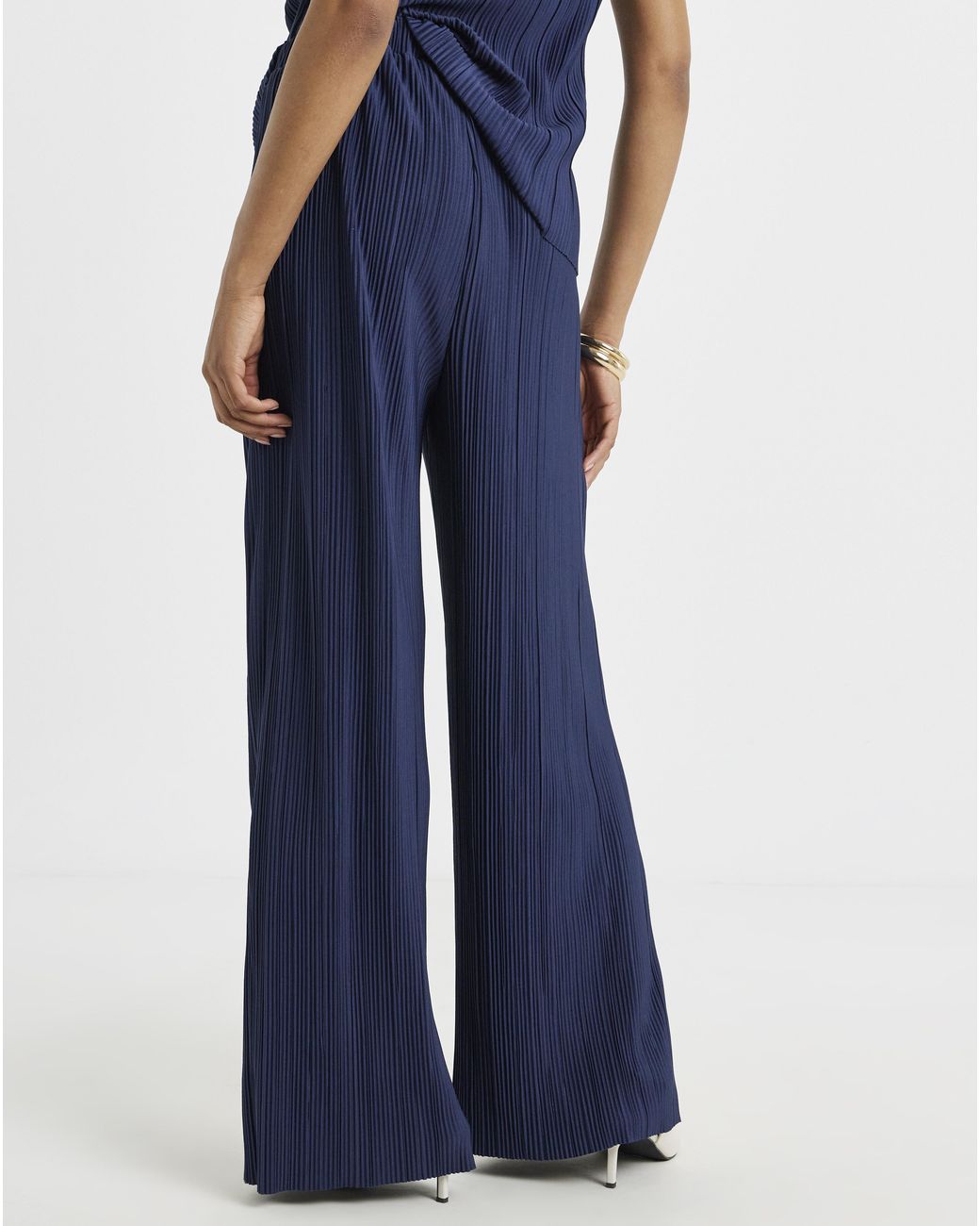 Vila Blue Wide Leg Trousers