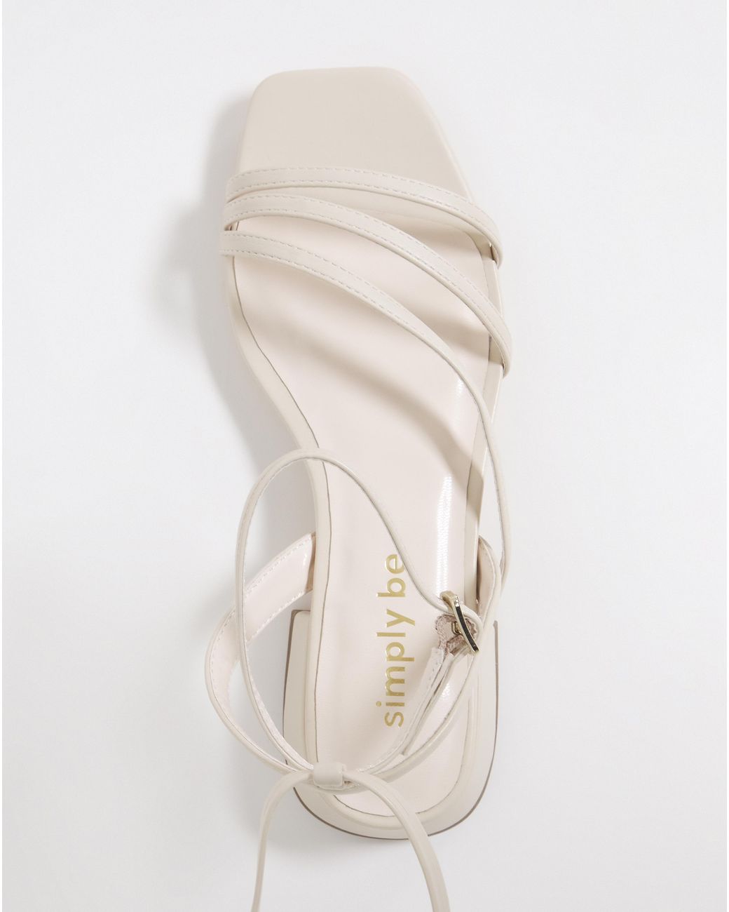 Simply Be Natural Strappy Flat Sandals Ex Wide