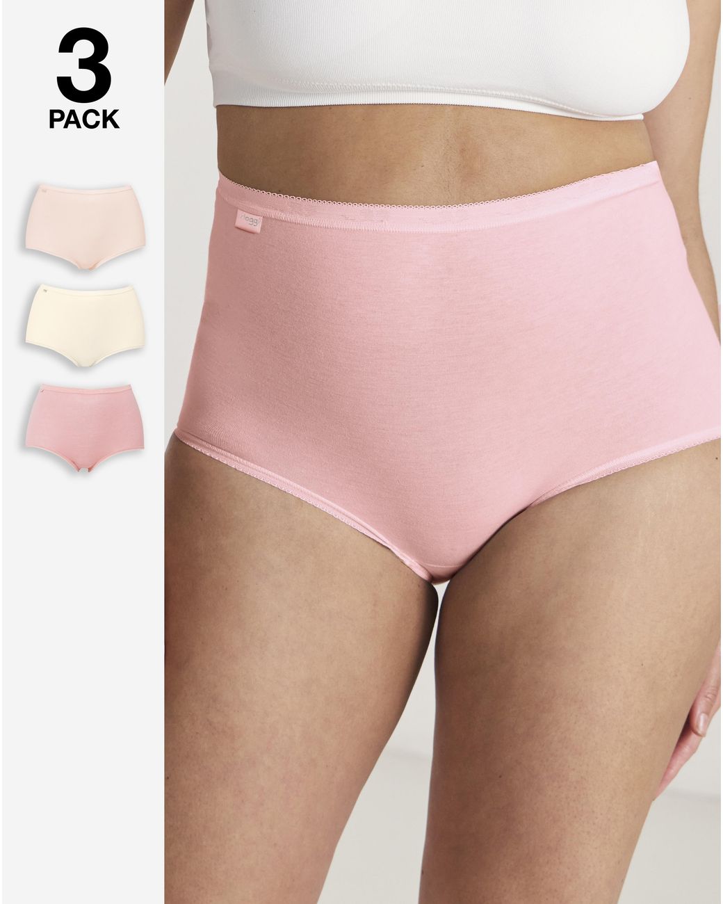 Sloggi Pink 3Pk Basic Maxi Briefs Multi