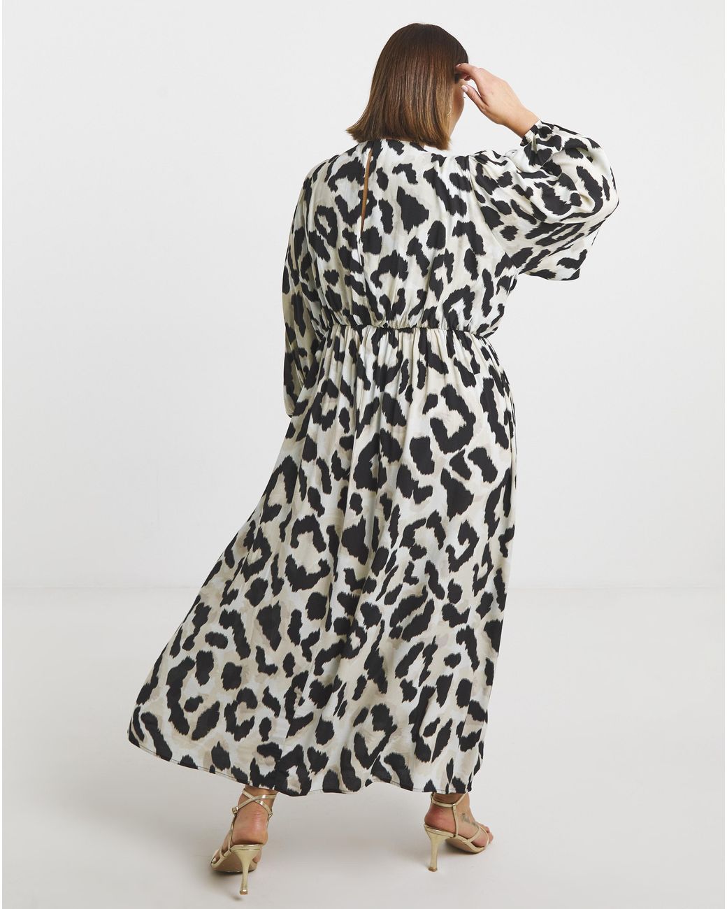 Simply Be White Printed Waist Detail Midi Dress