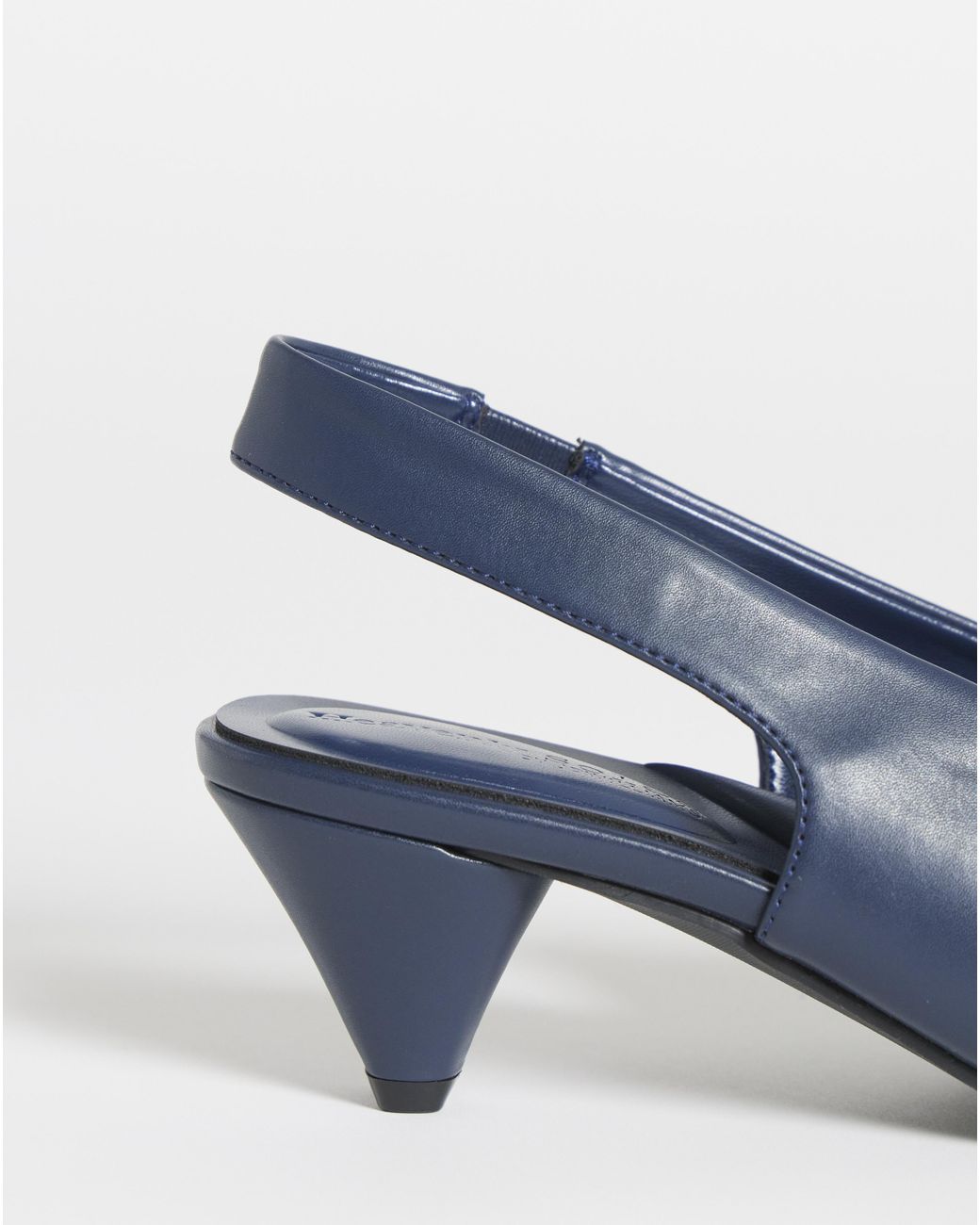 Heavenly Soles Blue Slingback Pointed Toe Heels Wide