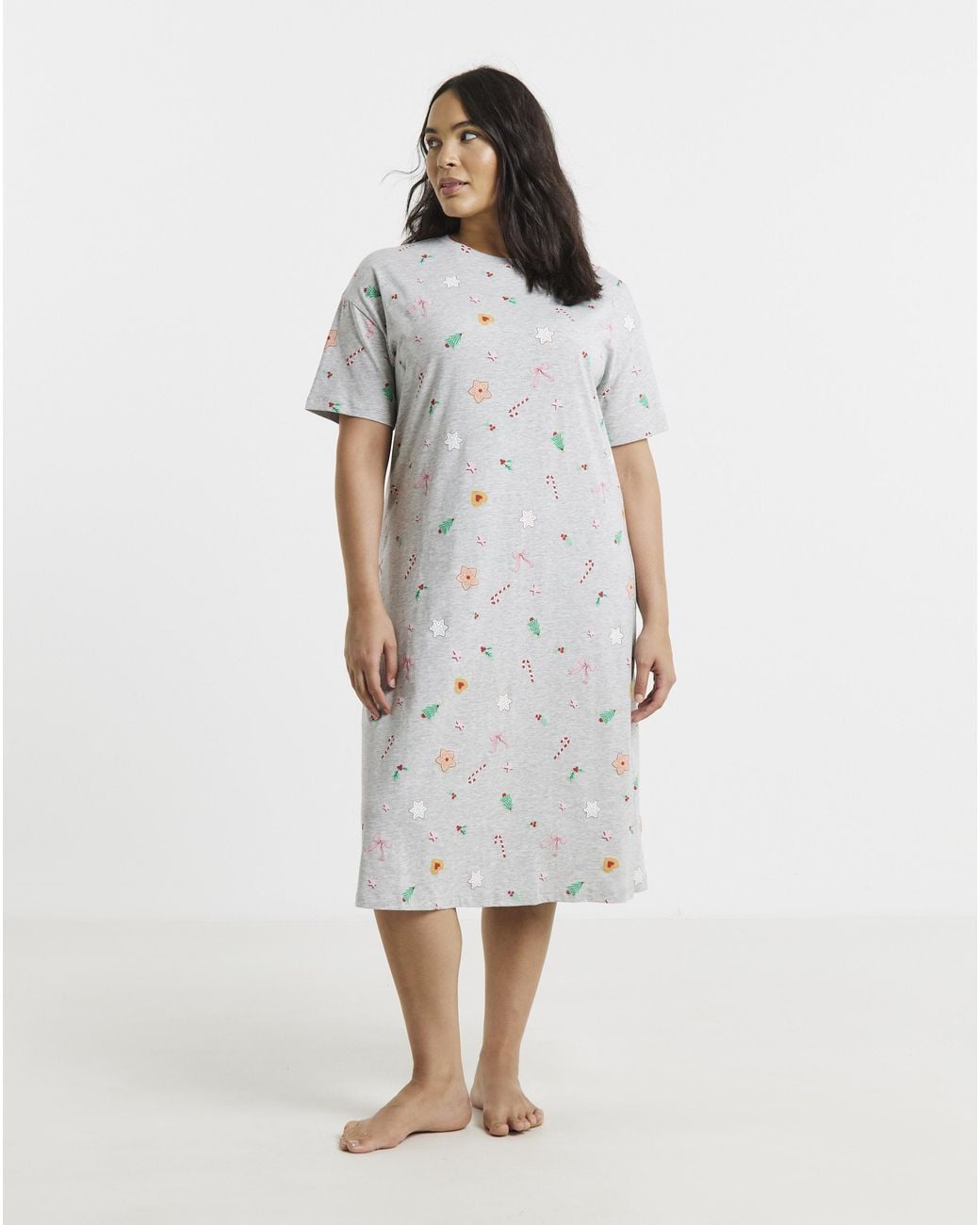 Pretty Secrets Gray Value Candy Cane 2 Pack Nighties