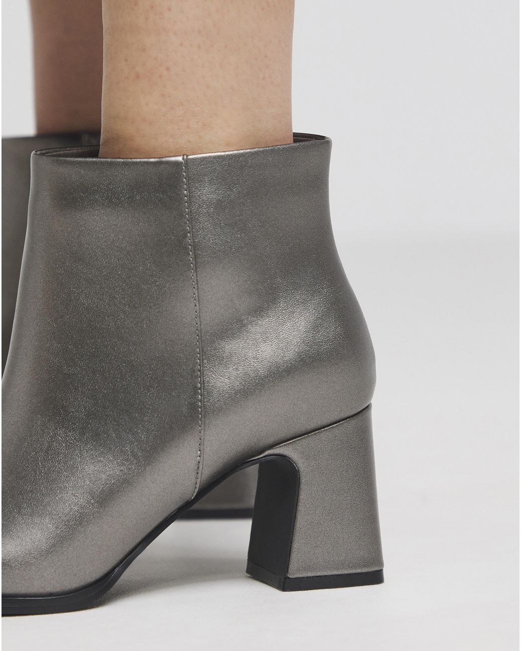 Simply Be Black Block Heel Low Cut Boots Ex Wide