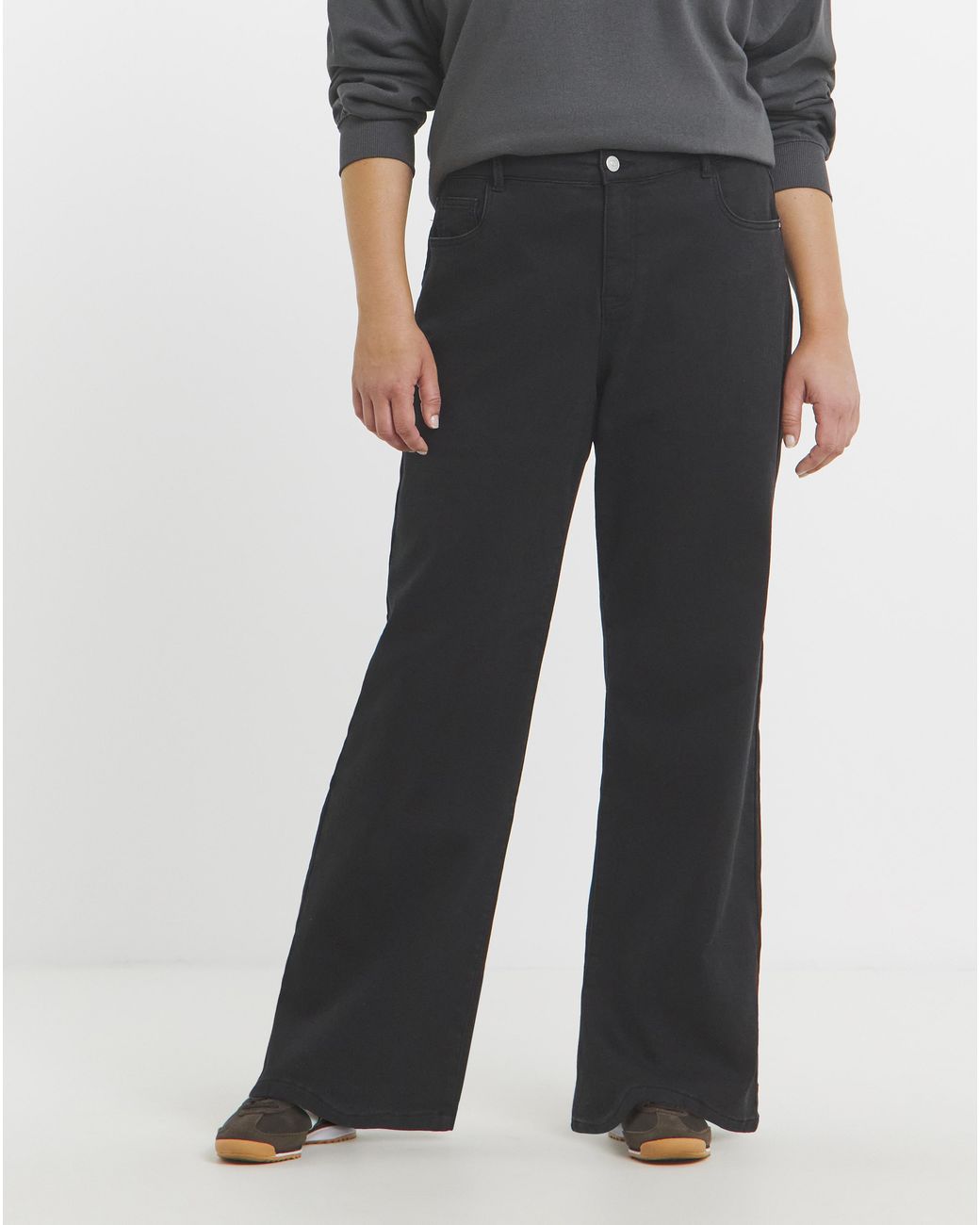 Simply Be Blue Fleece Lined Cosy Wide Leg Jeans