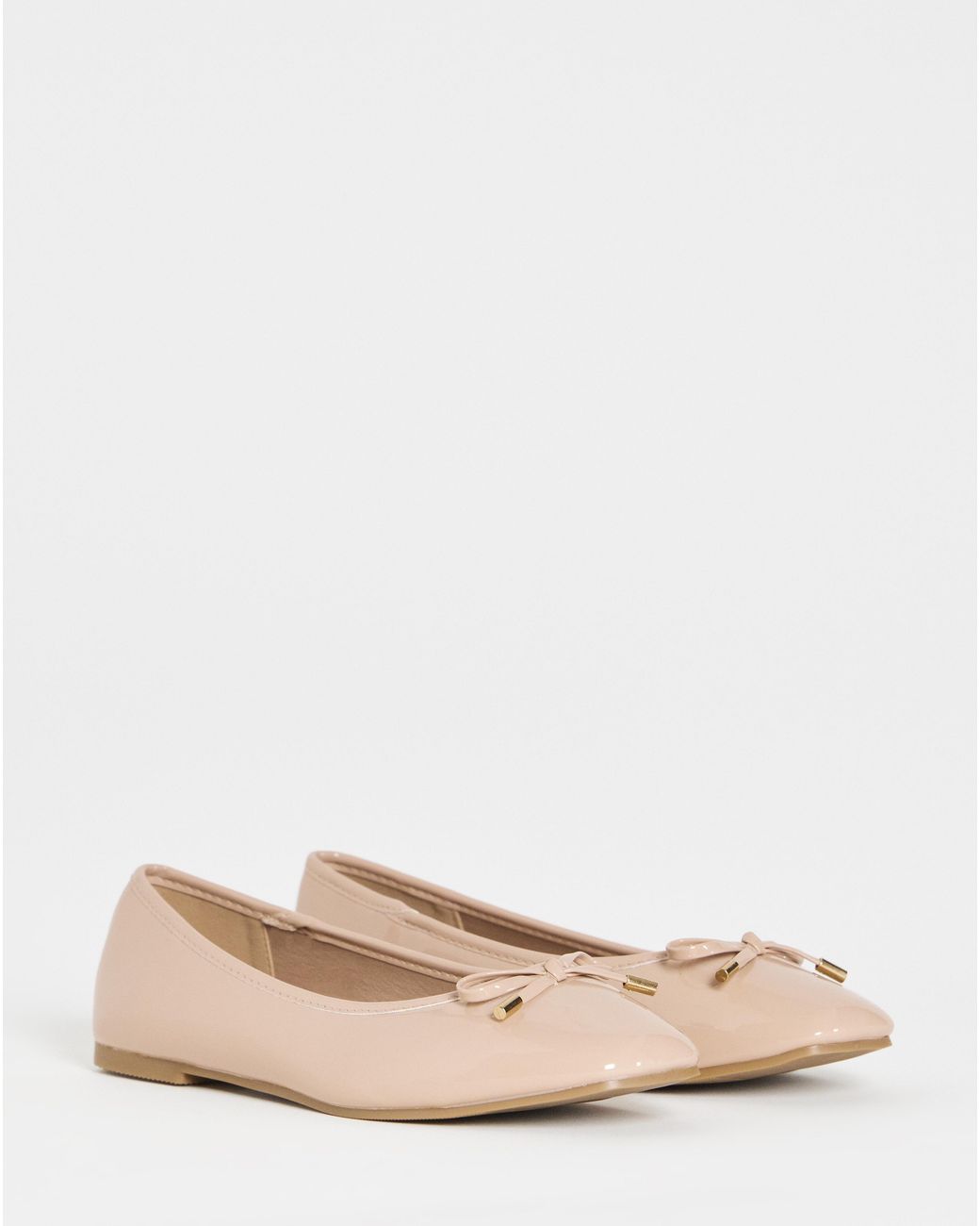 Simply Be Blue Square Ballerina Shoe Ex Wide