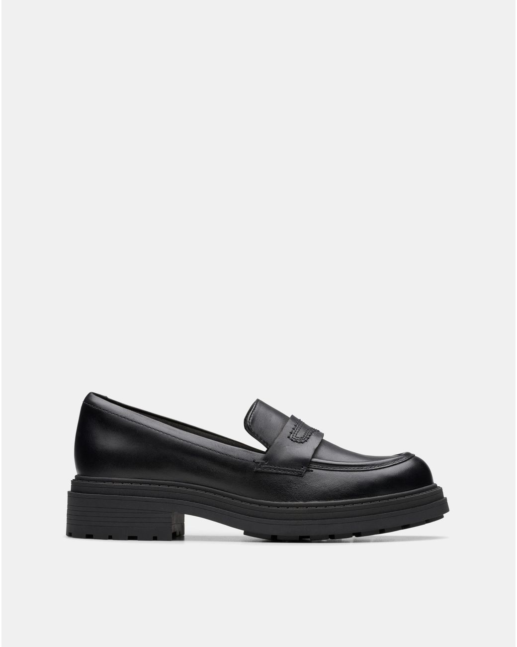 Clarks Black Orinoco Leather Loafer D Fit