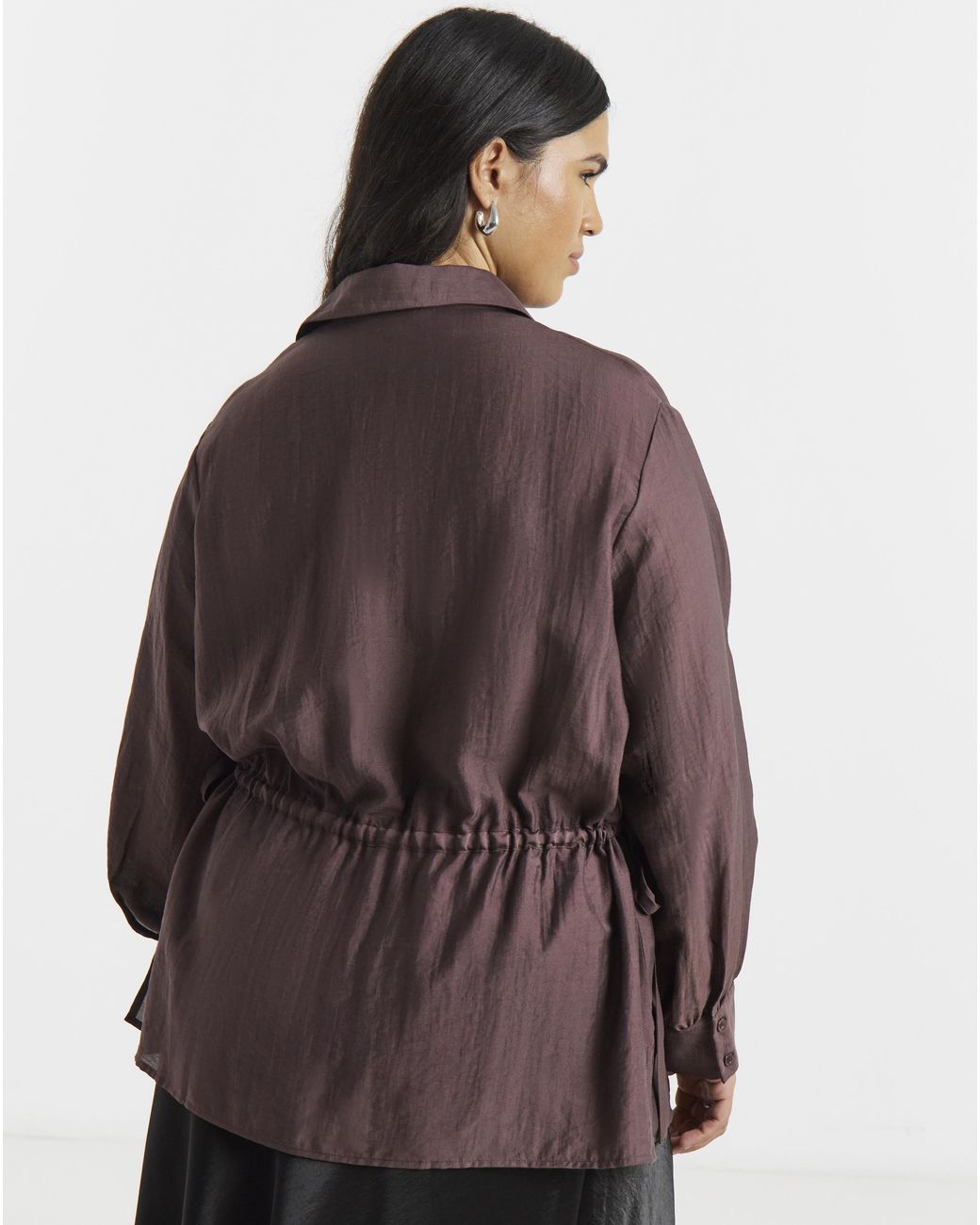 Simply Be Purple Drawstring Waist Oversized Shirt
