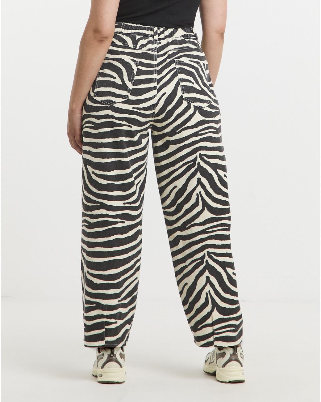 Simply Be Multicolor Sbe Print Denim Barrel Jeans