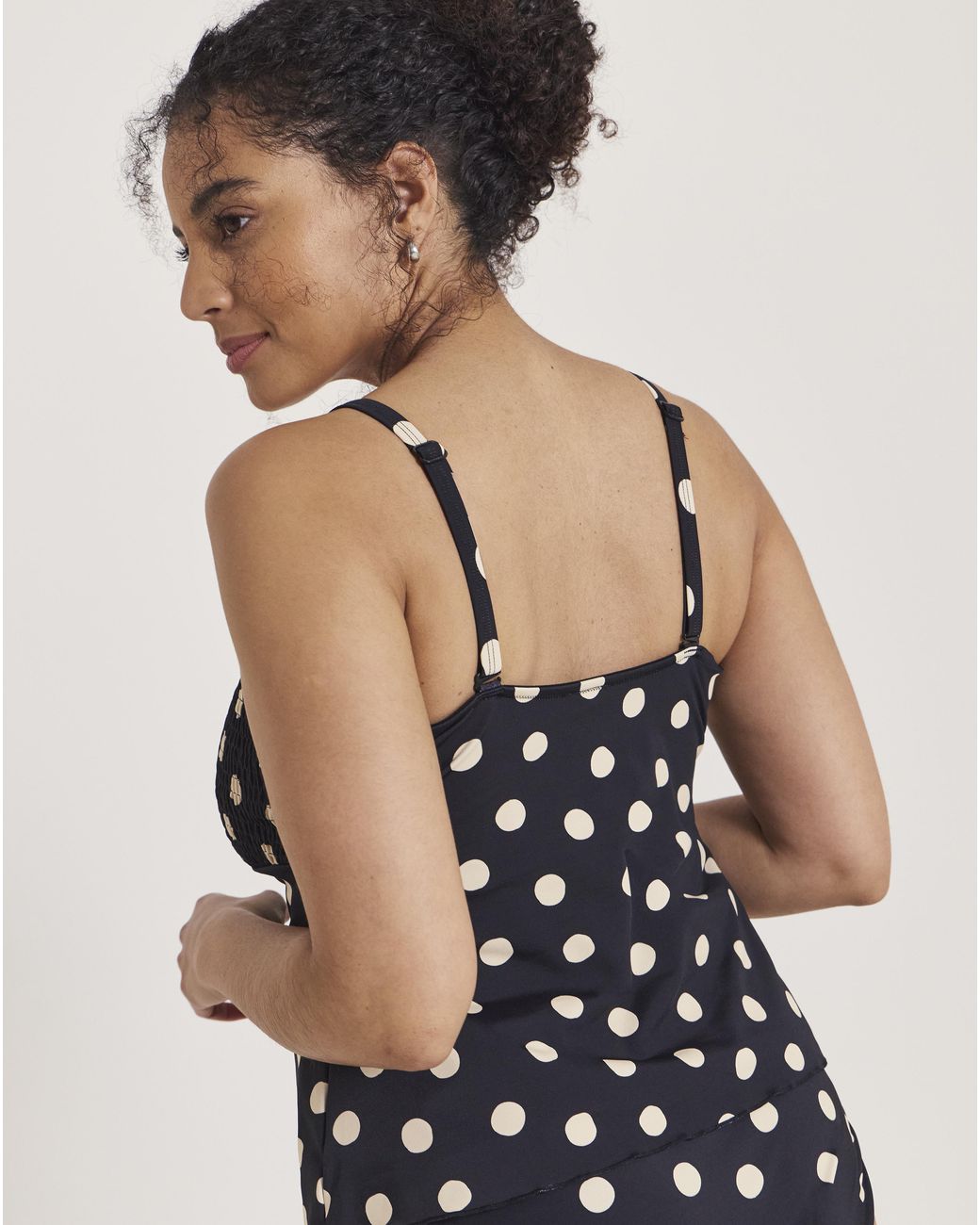 Simply Be Black Printed Bandeau Tankini Top
