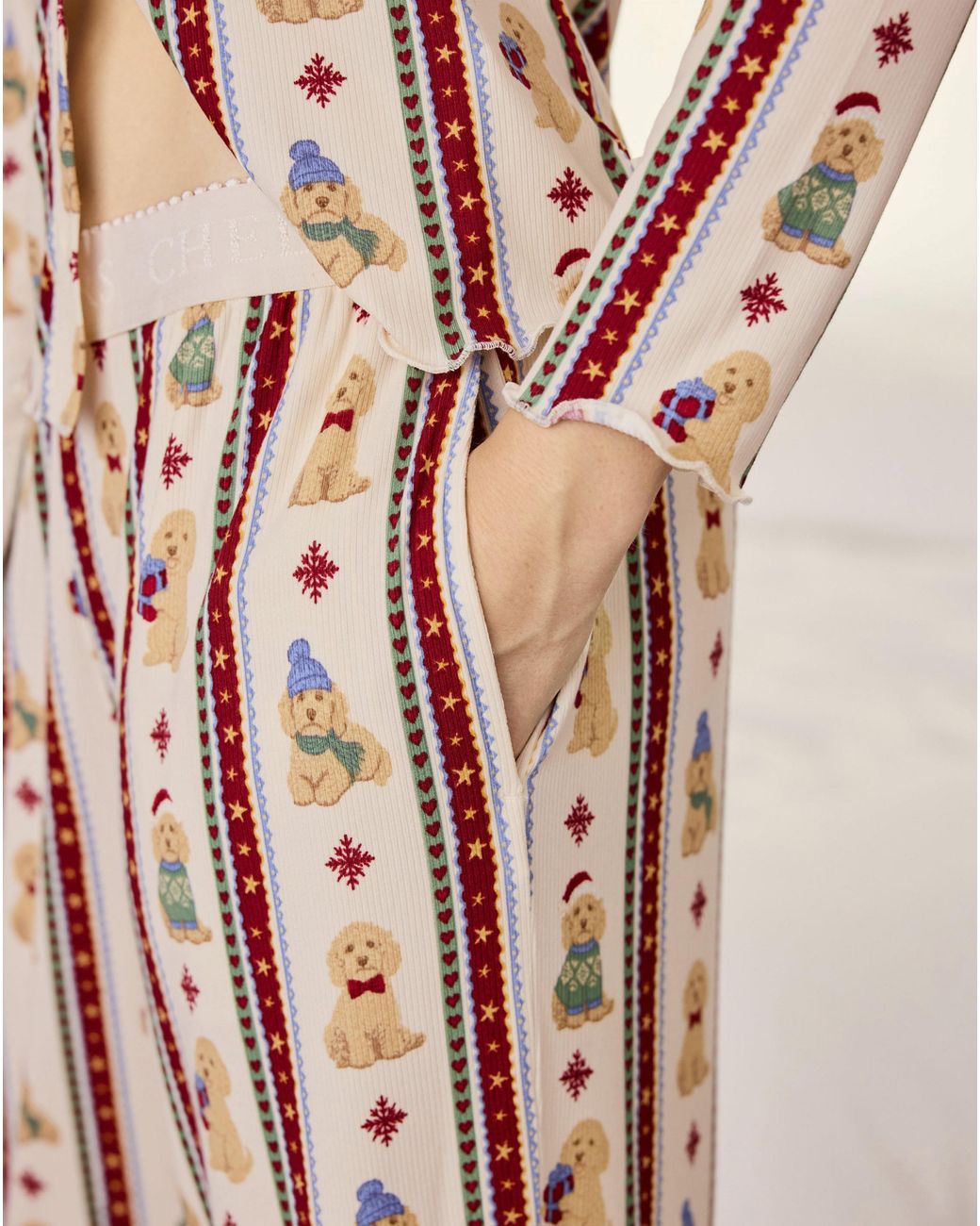Chelsea Peers Natural Ribbed Cardigan Set