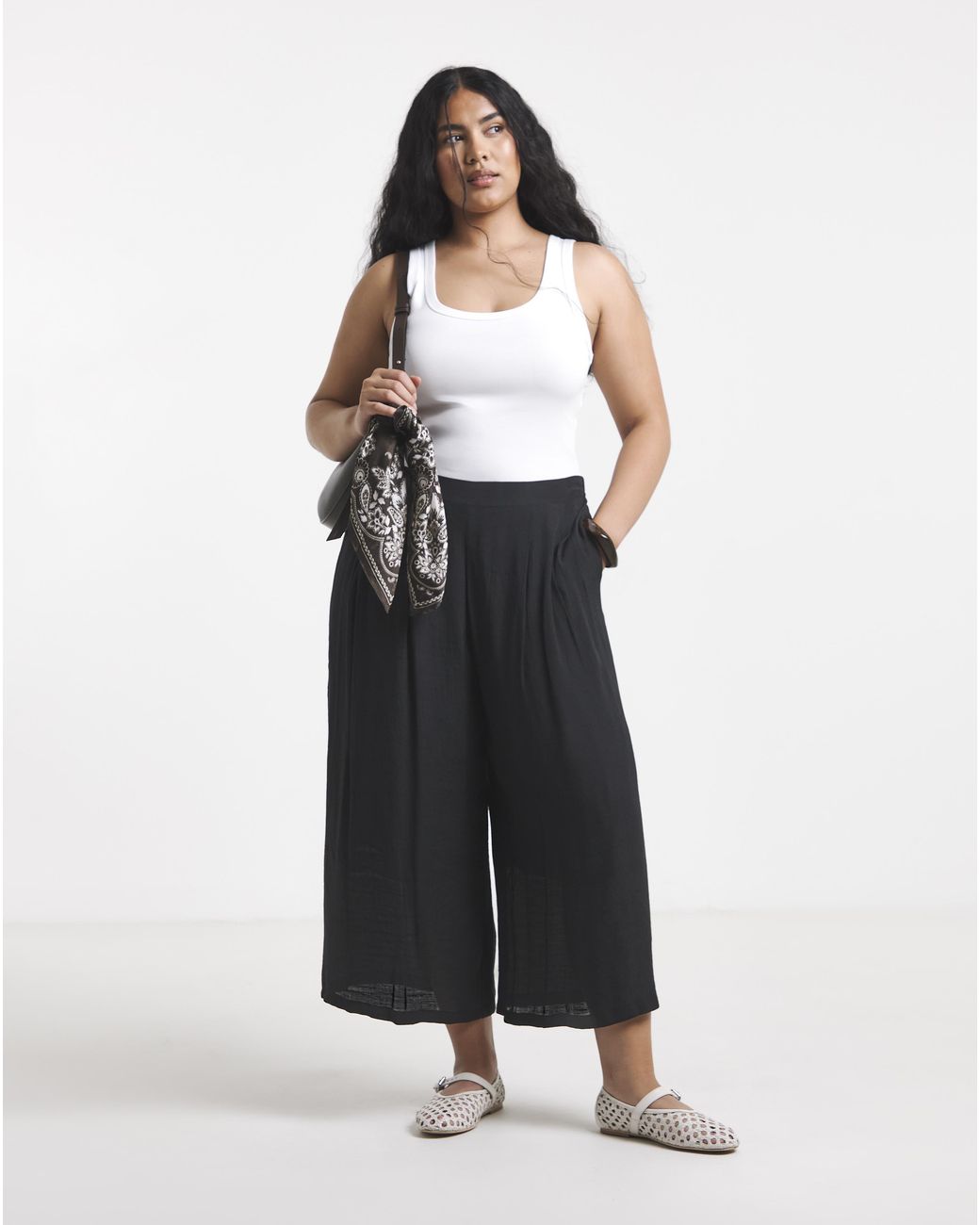 Simply Be White Palazzo Culotte
