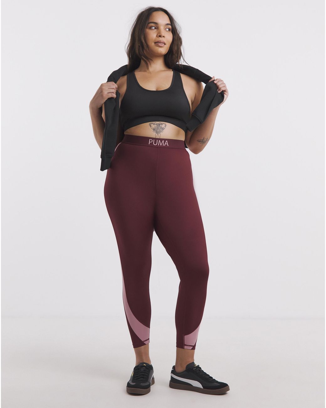 PUMA Red Training Colourblock Leggings