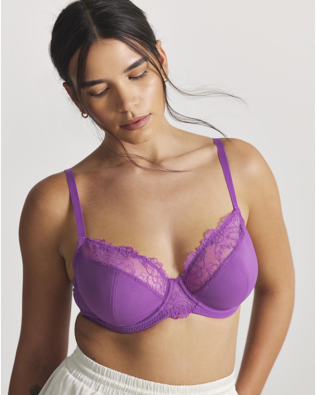 Pretty Secrets Purple Rosalie Full Cup Wired Bra