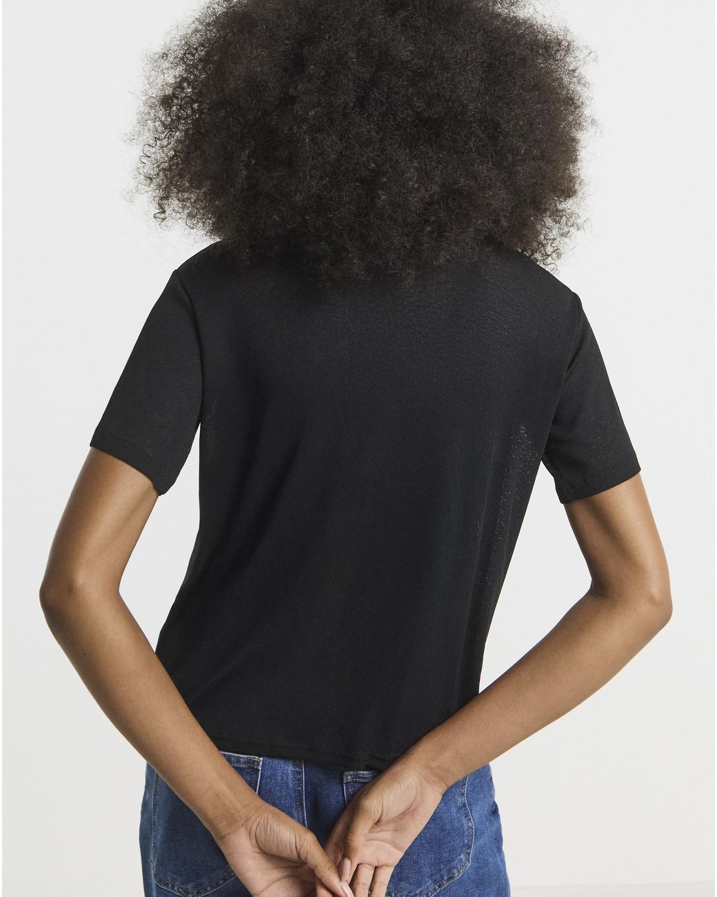 Simply Be Black Henley Mesh T-Shirt