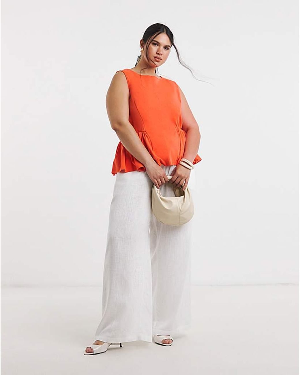 Simply Be Orange Peplum Tank