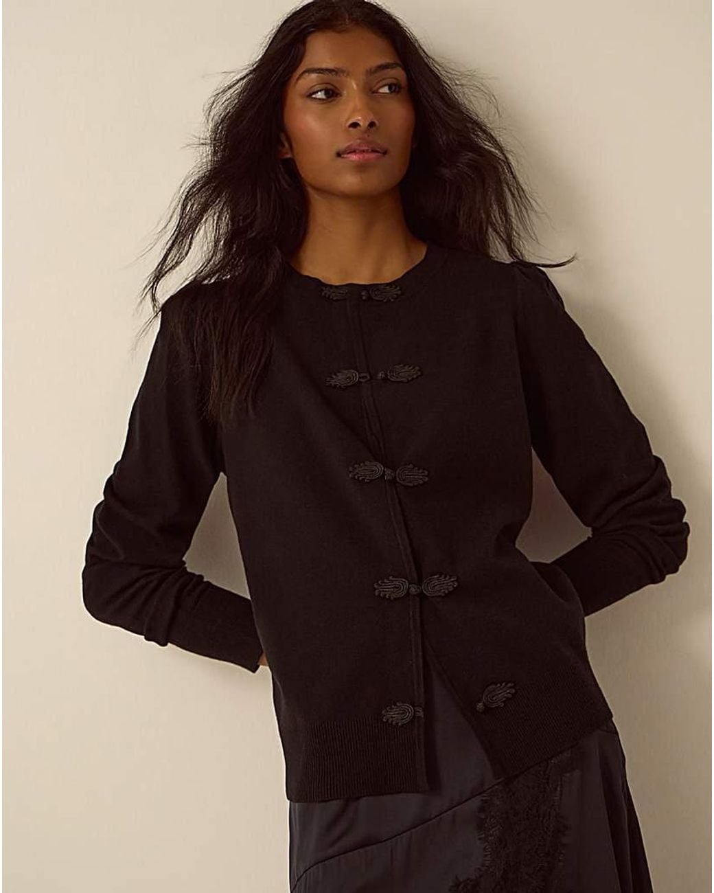 Monsoon Brown Faye Button Cardigan