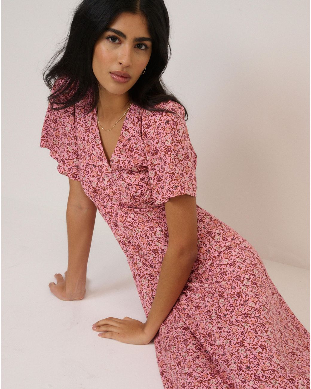 Nobody's Child Pink Nc Atlas Midi Dress