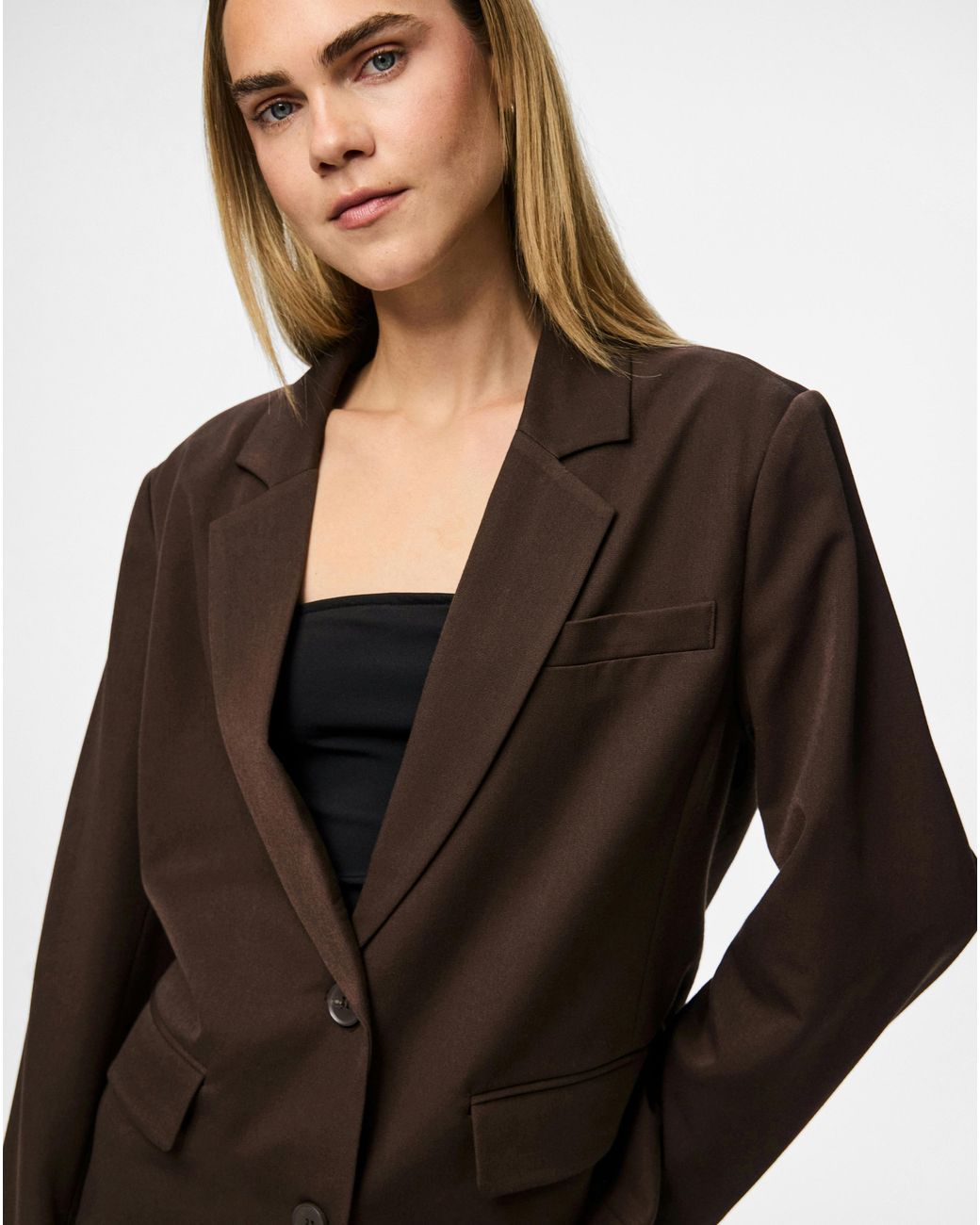 Pieces Brown Kamil Loose Blazer