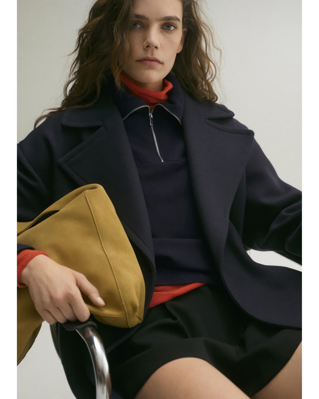 Mango Blue Latitas Zip Up Sweater