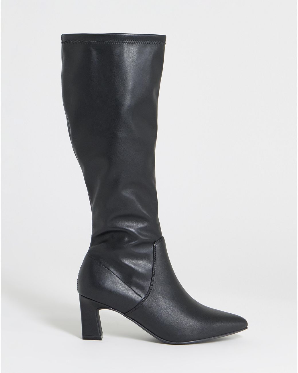 JD Williams Black Knee High Sock Boots E Fit Std