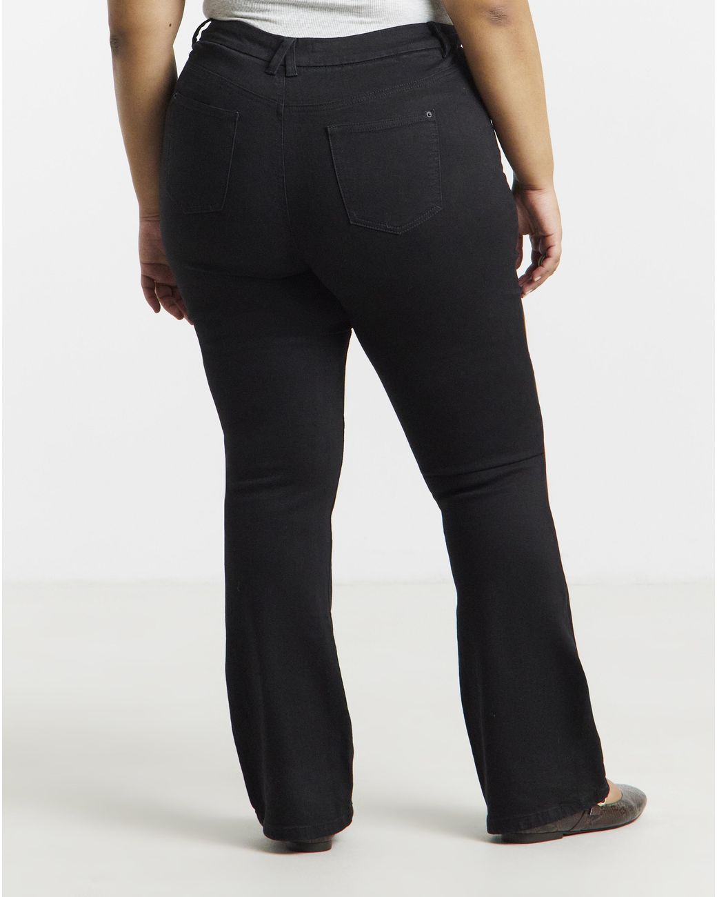 Simply Be White Stretch Denim Flared Jeans
