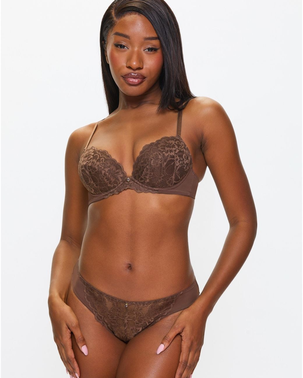 Ann Summers Brown Sexy Lace Deep Brazilian