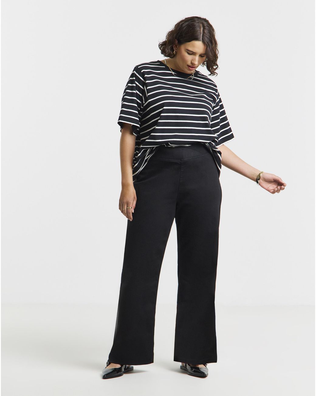 Simply Be White Wide Leg Weekender Jeggings