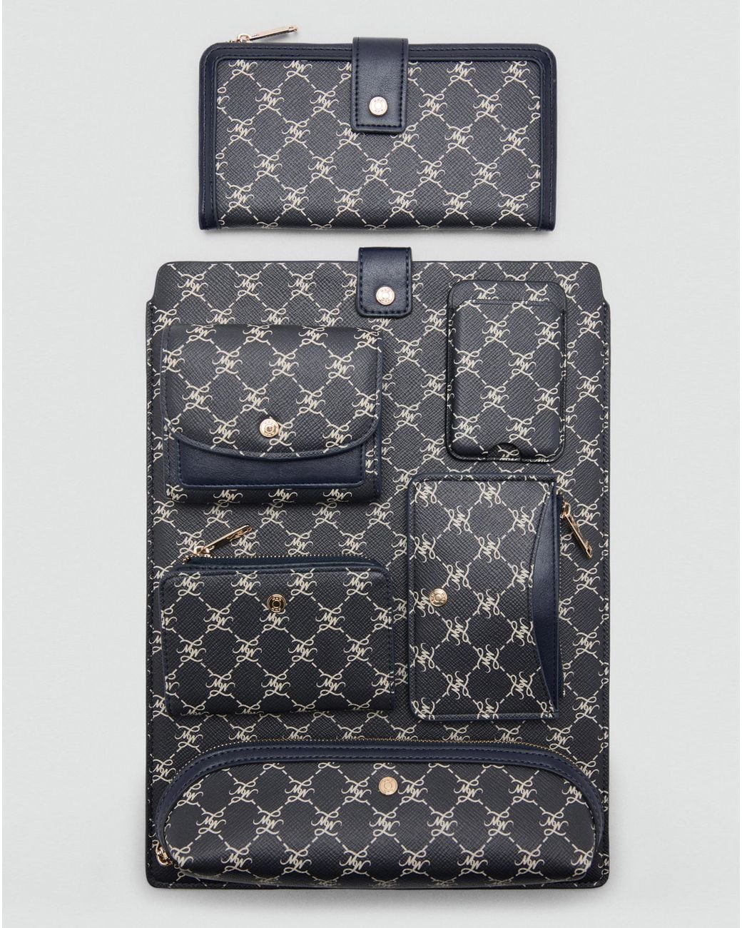 Mango Black Medium Wallet With Logo Print