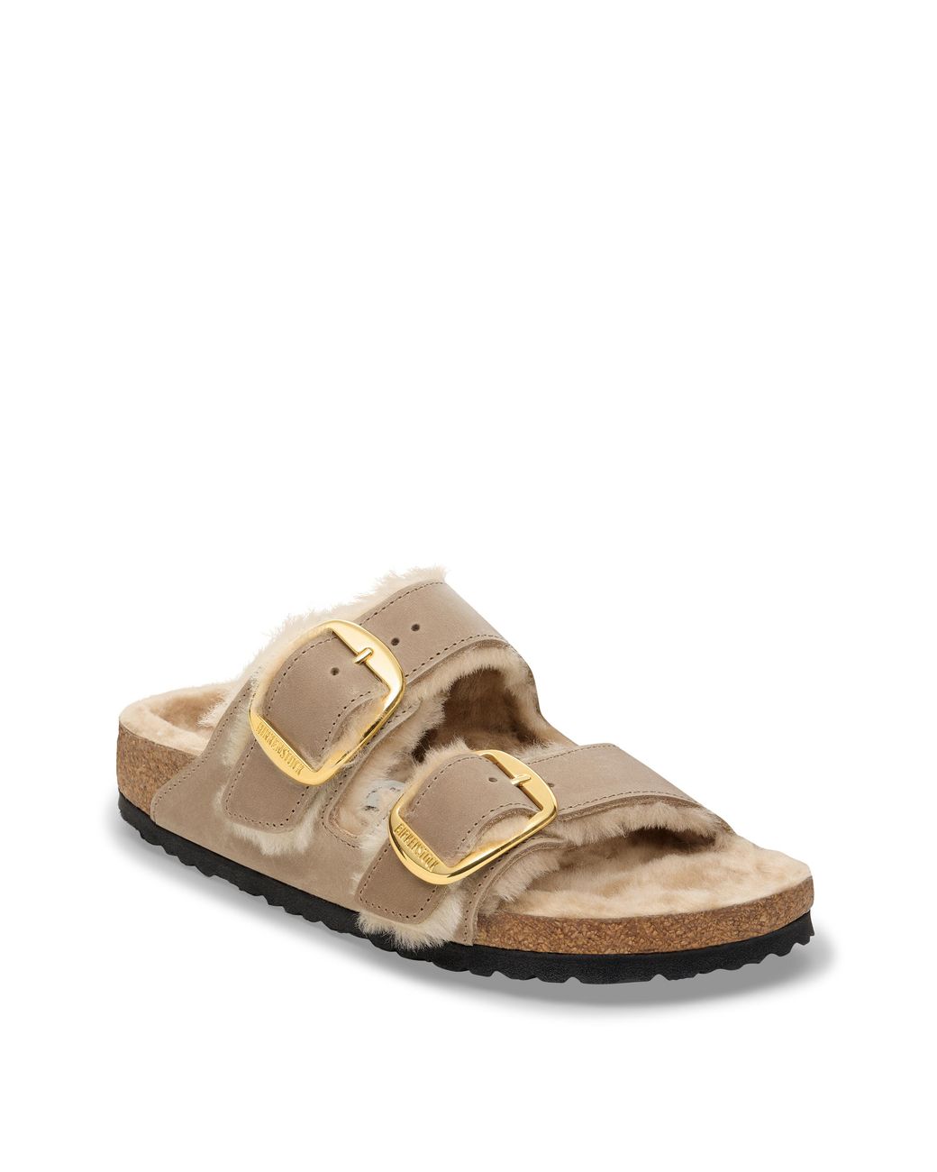 Birkenstock Natural Arizona Big Buckle Shearling Oiled Lea