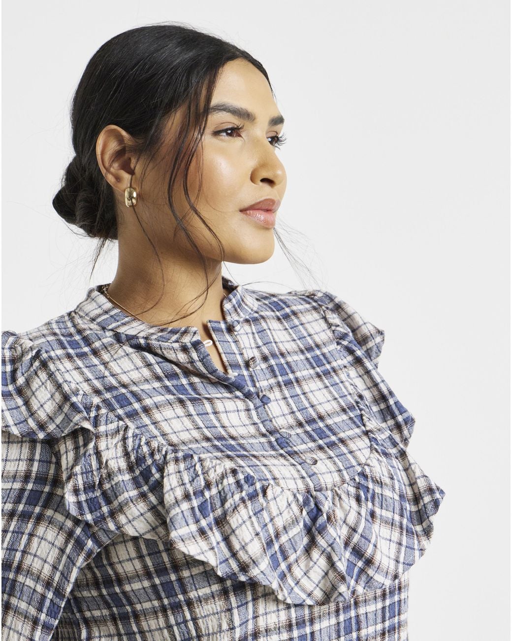 Simply Be Gray Frill Shirt