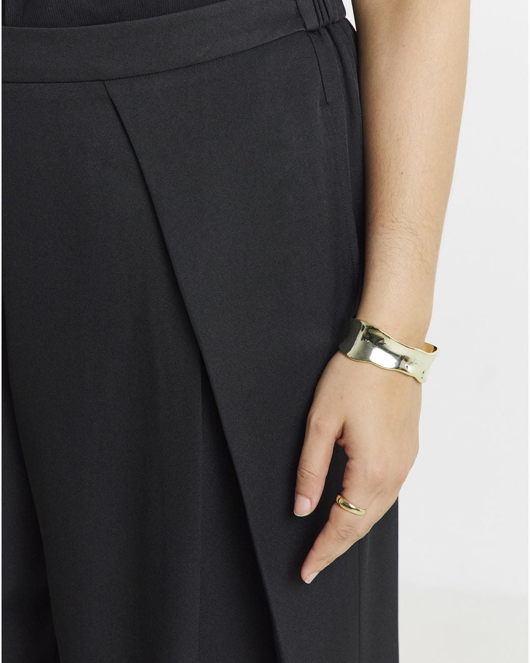 Simply Be Black Pleated Wide Leg Trouser
