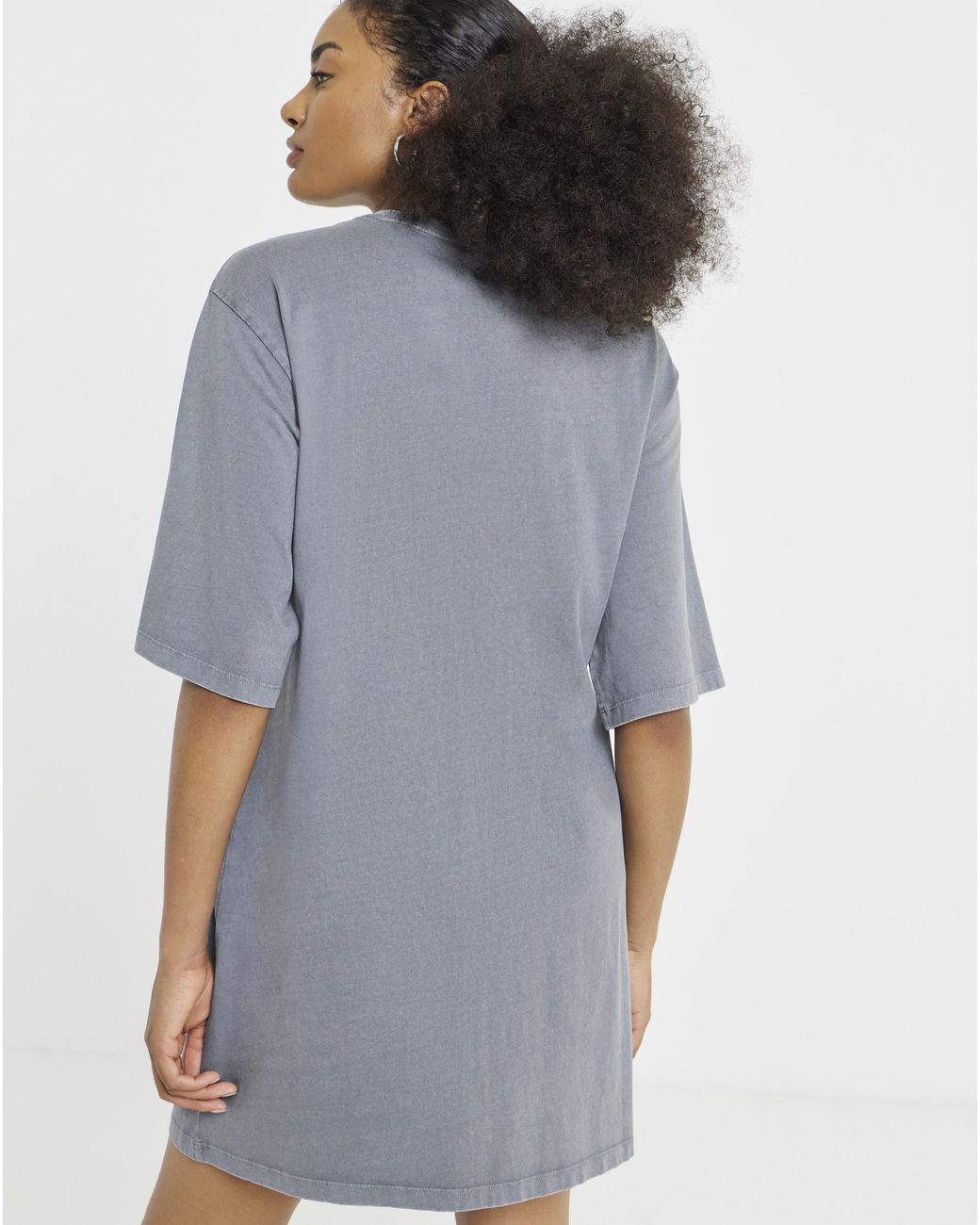 Simply Be Blue Acid Wash Cinched T-Shirt Dress