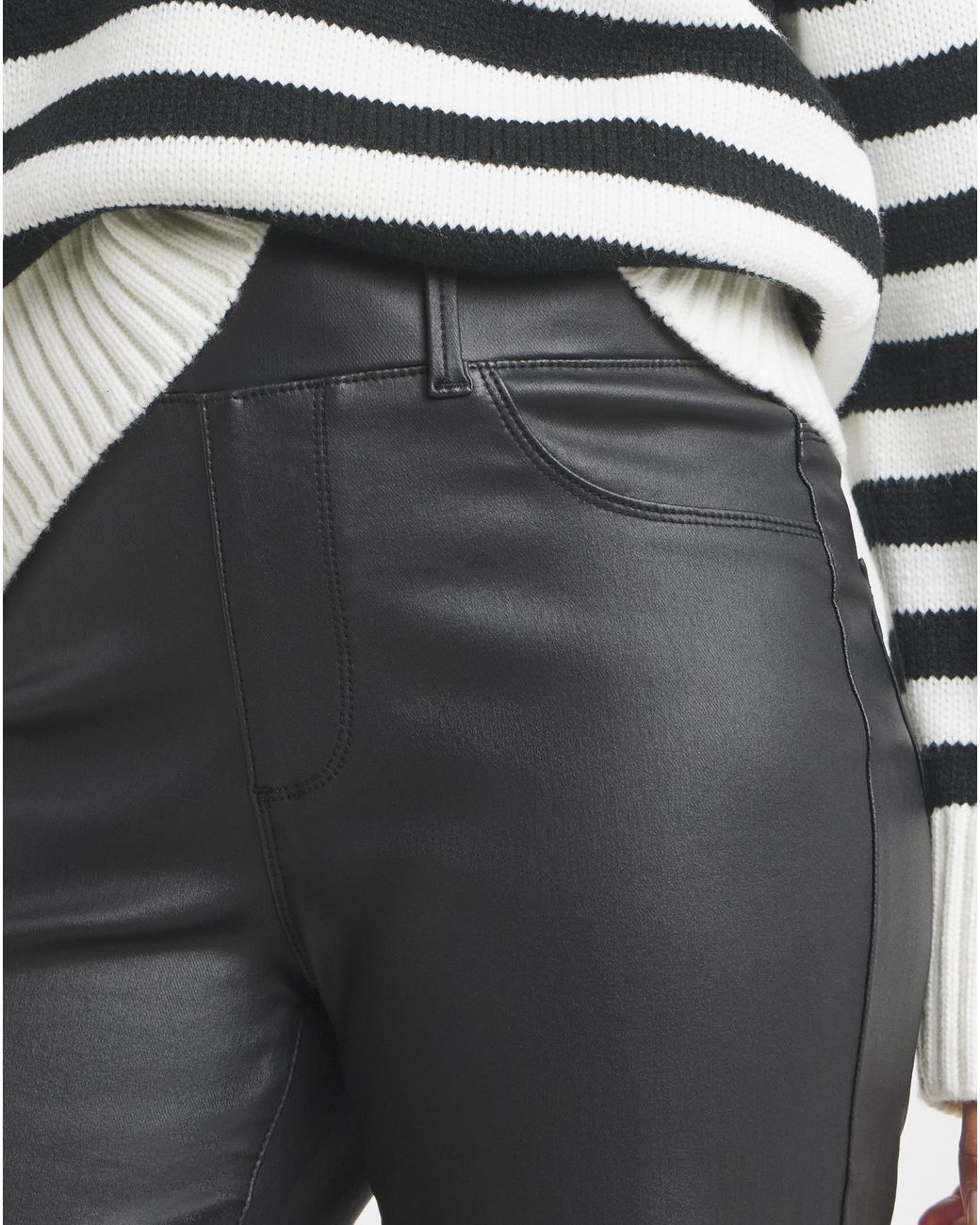 Simply Be White Coated Wide Leg Jeggings