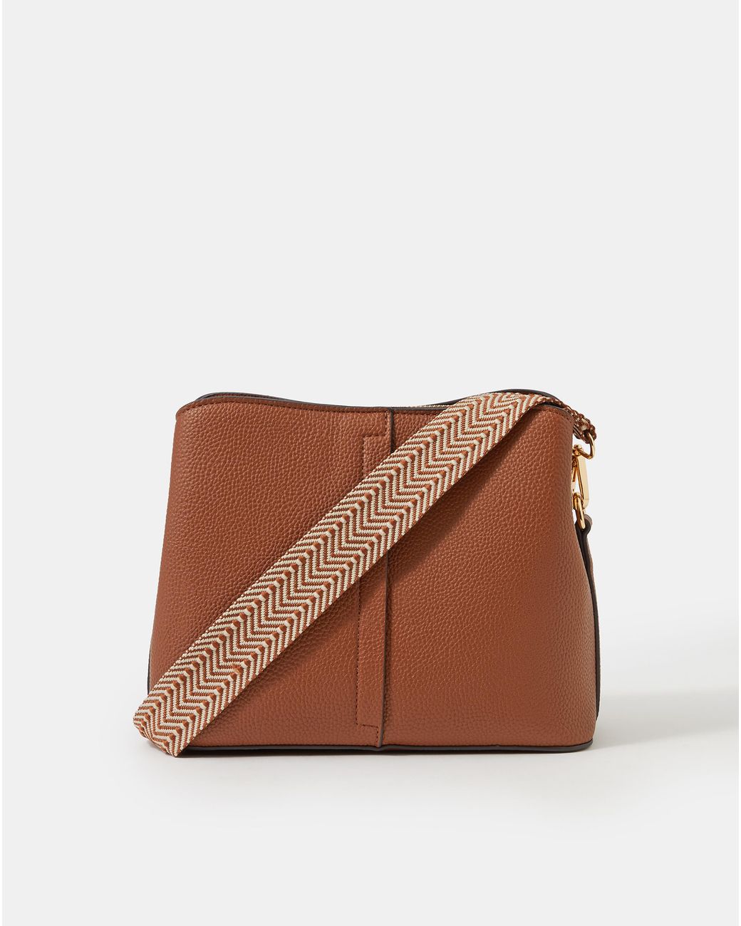 Accessorize Brown Webbing Strap Crossbody Bag