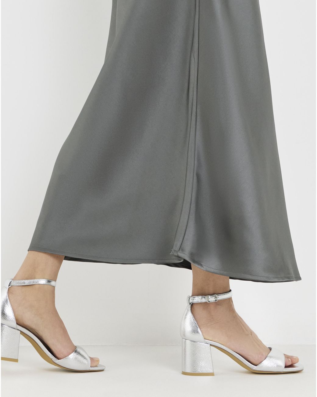 Simply Be Gray Barely There Sandals Wide Fit