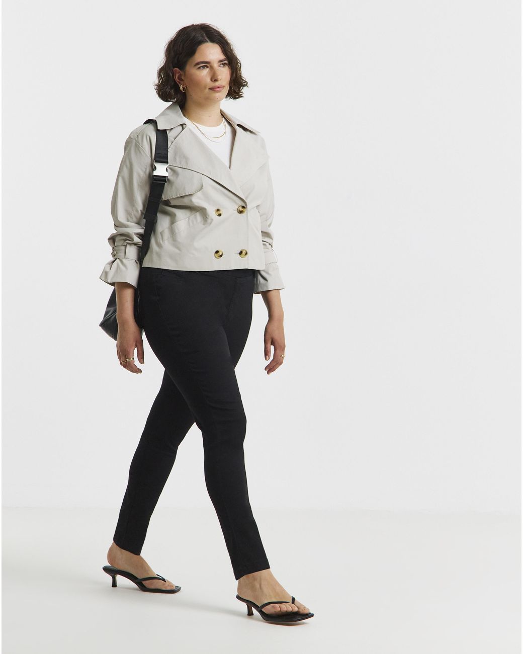 Simply Be White Skinny Pull On Jeggings