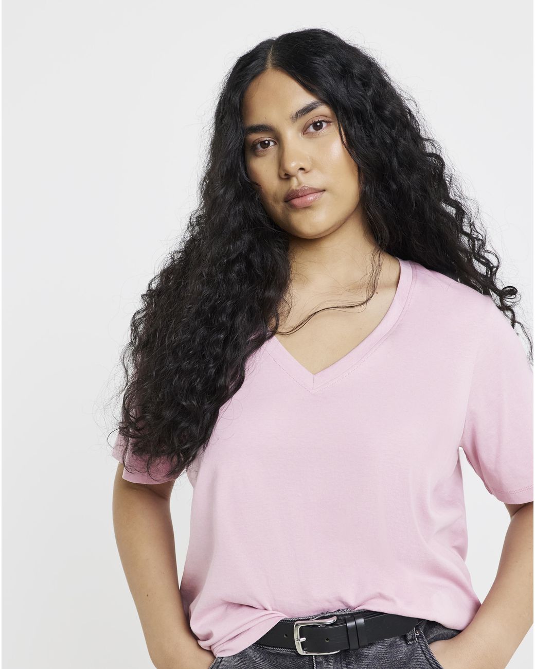 Simply Be Pink 5 Pack V Neck T-Shirts