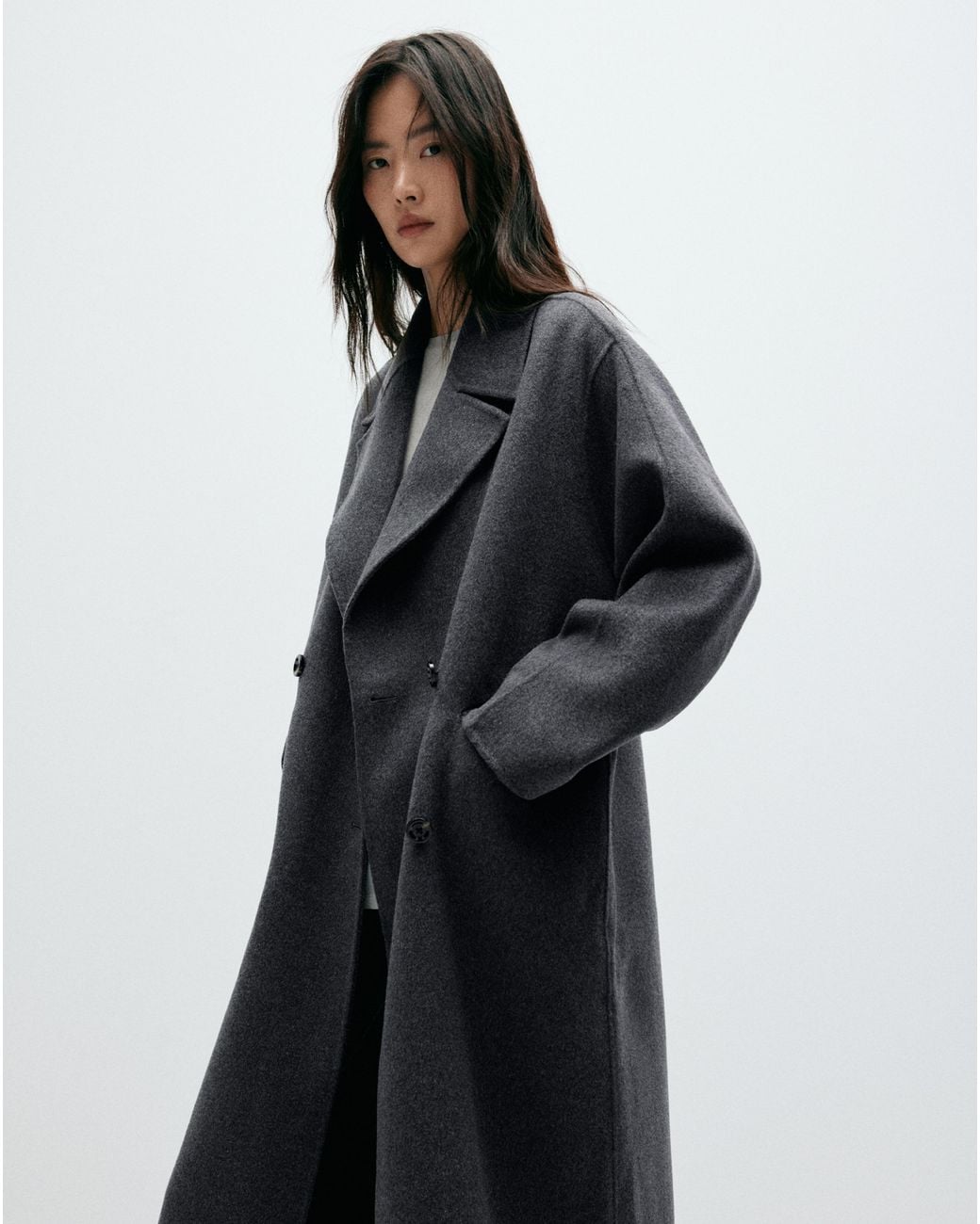 Mango White Handmade Wool Coat
