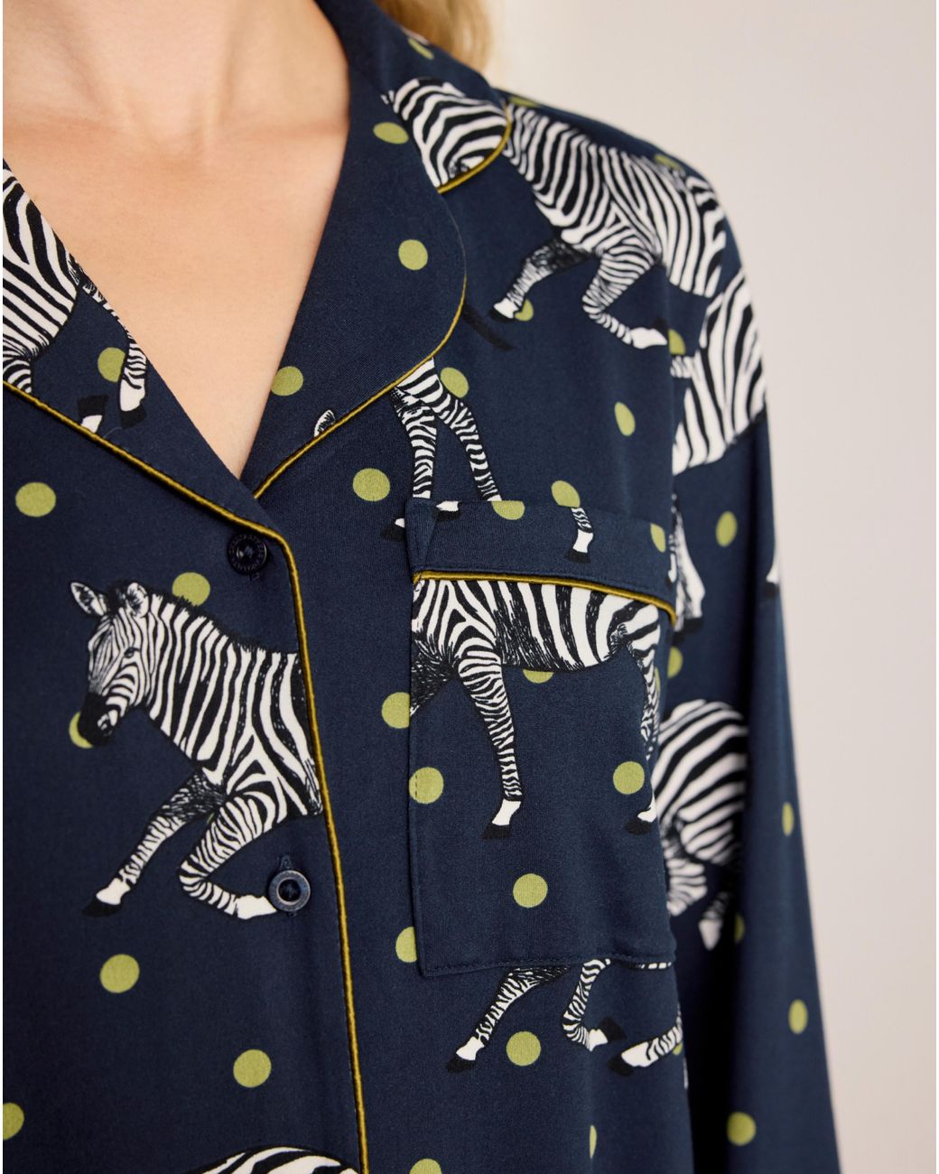 Chelsea Peers Blue Classic Long Button Up Set