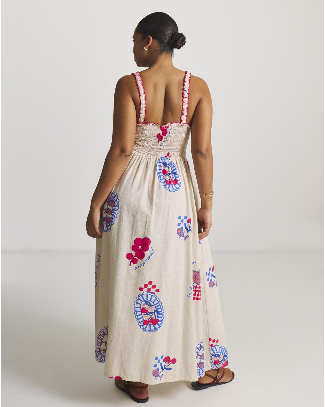 Simply Be Multicolor Dolce Vita Shirred Maxi Beach Dress