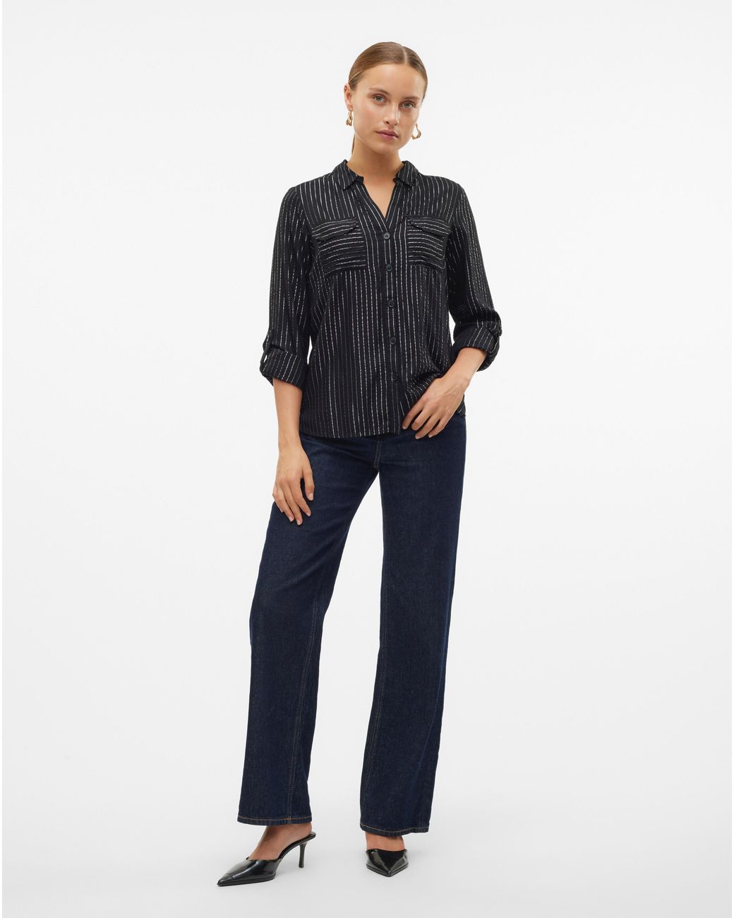 Vero Moda Blue Bumpy Glitter Shirt