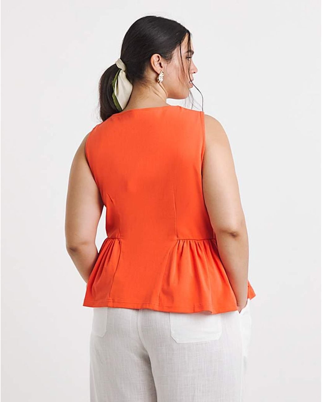 Simply Be Orange Peplum Tank