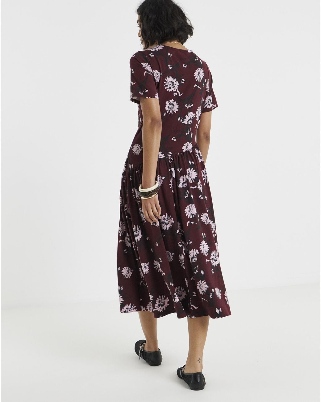 Simply Be Purple Jersey Asymmetric Seam Midi Dress