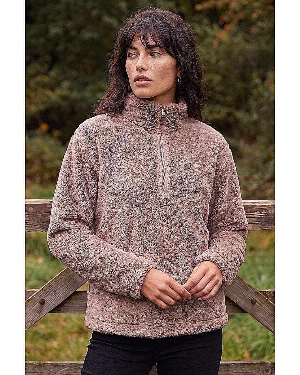 Roman Multicolor Roman Sherpa Zip Neck Fleece Jacket
