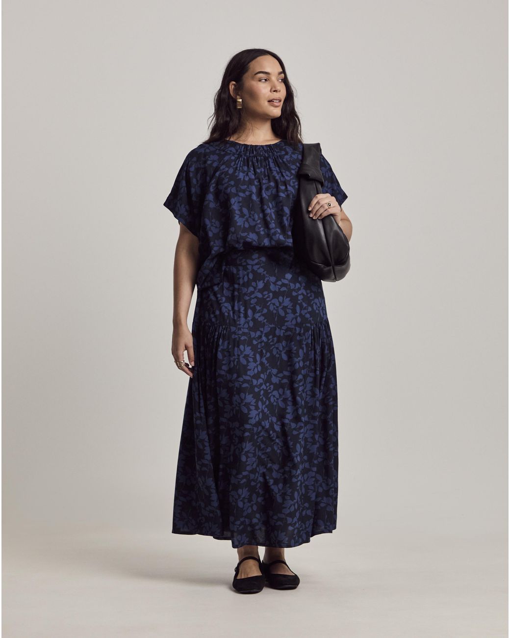 Julipa Blue Gathered Neck Blouse