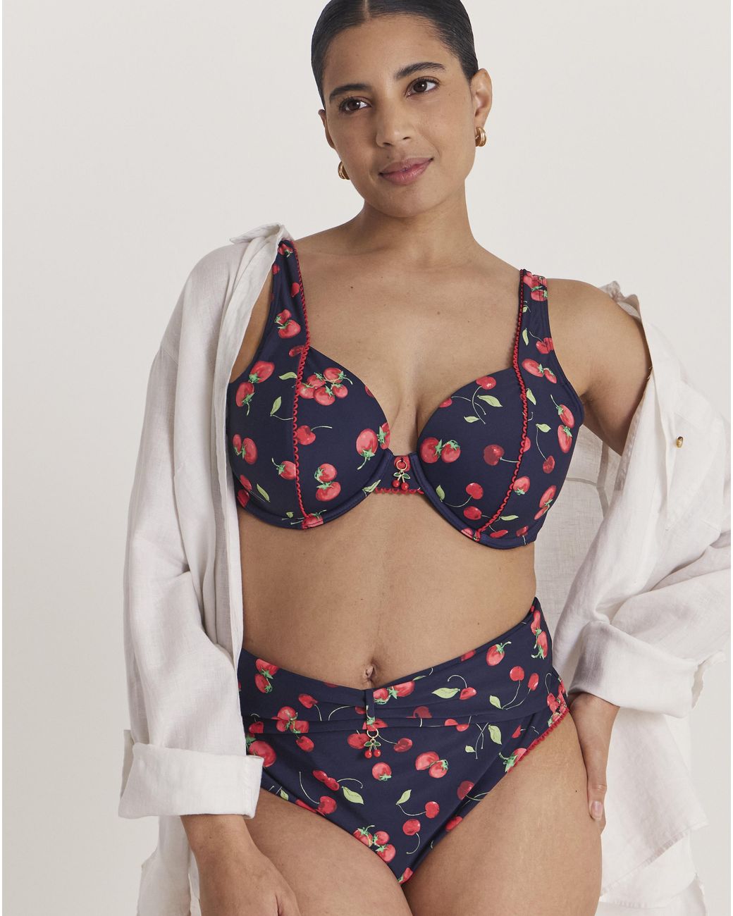 MAGISCULPT Blue Simply Be Cherry Print Bikini Brief